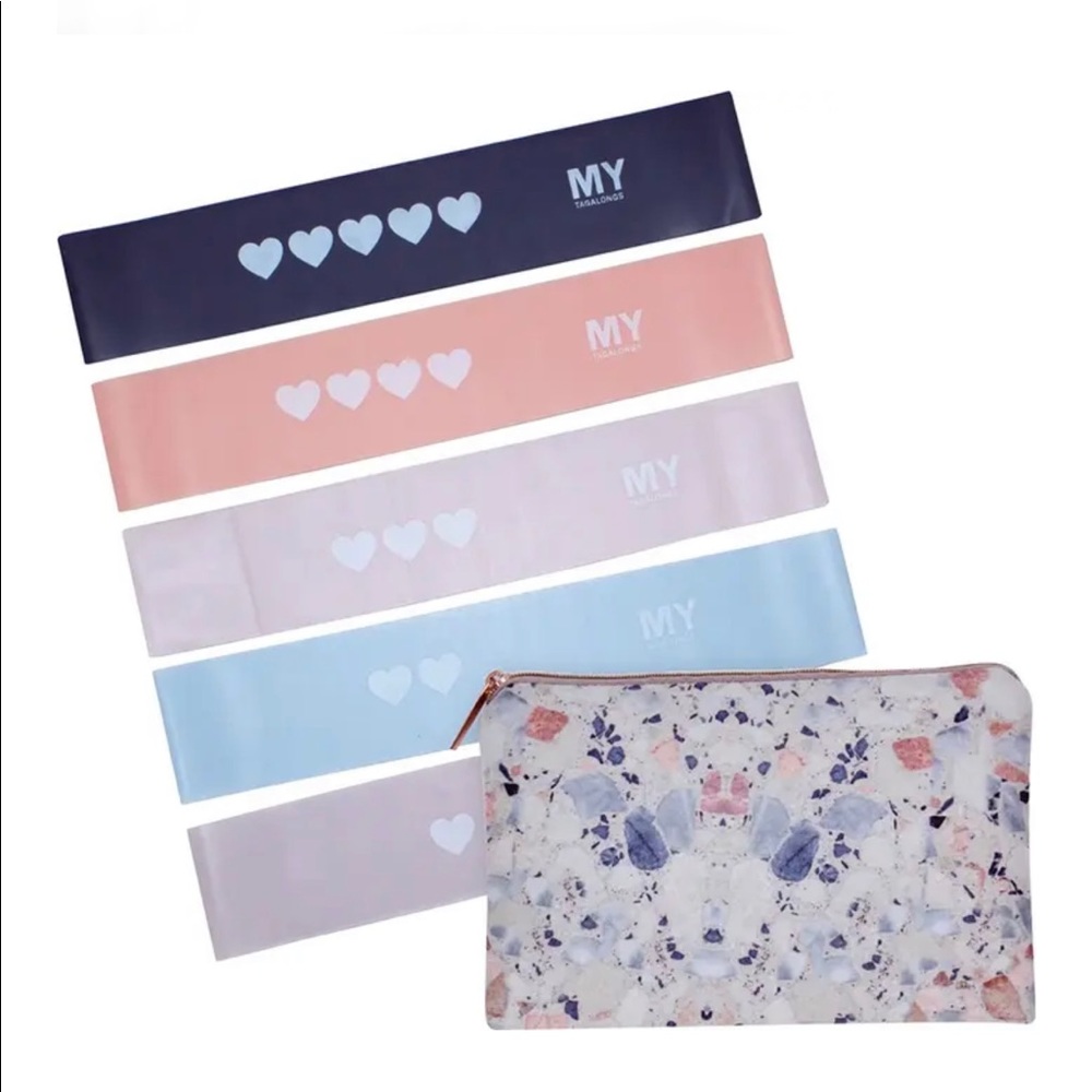 BNWT Terrazzo Set of 5 Resistance Bands w/Pouch